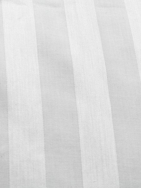 Nell (Tone on Tone Striping) Cotton Sateen White Duvet Cover