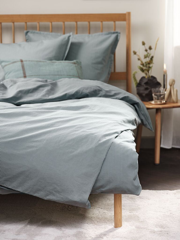 MARION Washed Cotton Green/Blue European Single Duvet Cover