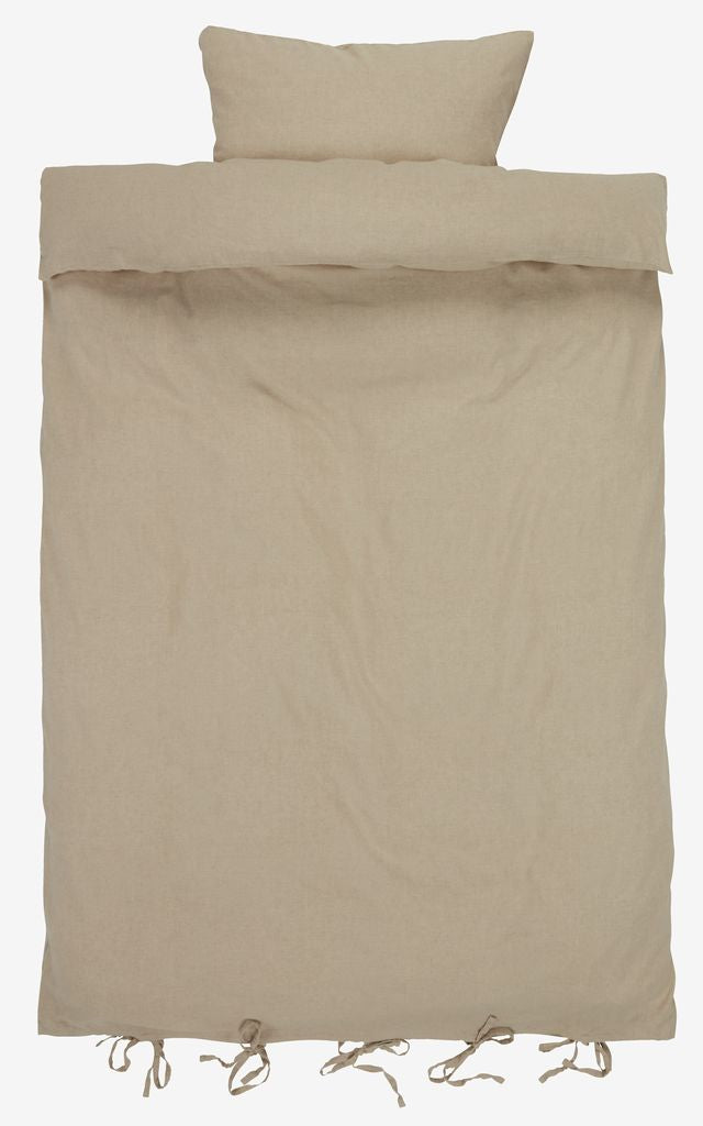 LINDA Cotton/Linen Natural European Single Duvet Cover